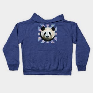 Striking Panda bear on Paisley patterned sun rays Kids Hoodie